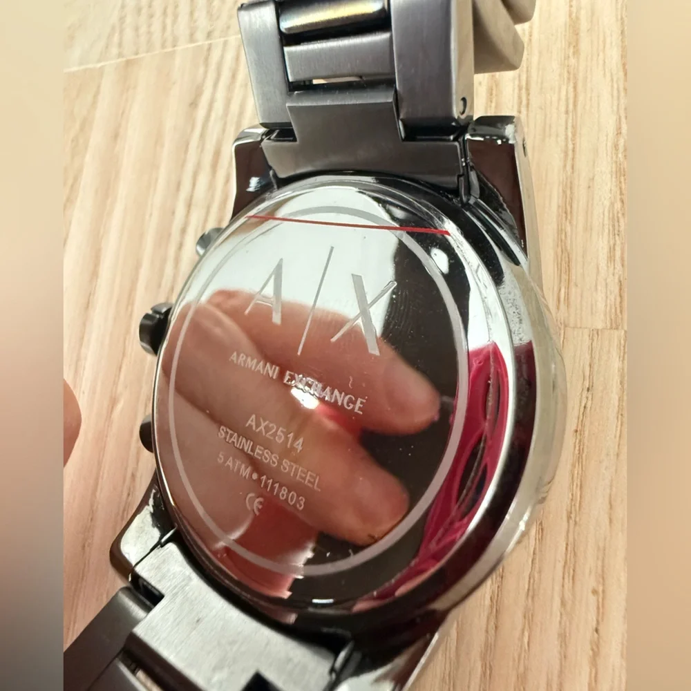 AX Armani exchange mens gunmetal gray watch NEW BATTERY